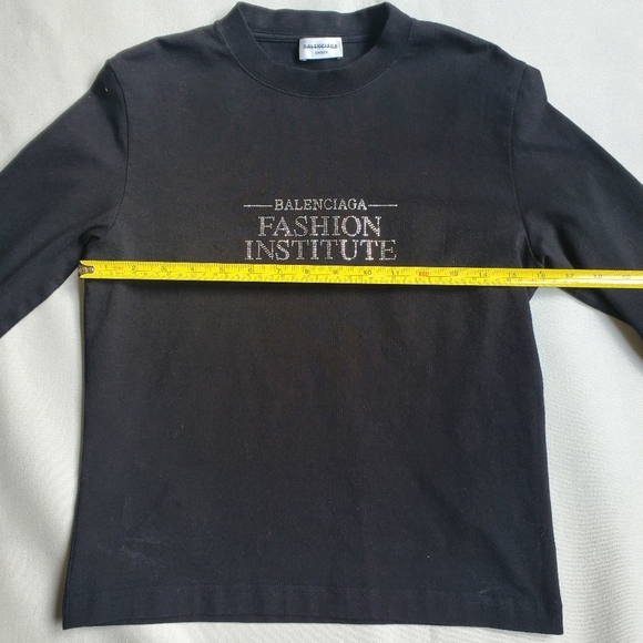NWT$895 BALENCIAGA Fashion Institute Fitted Long Sleeve T-Shirt Top Sz XL - Picture 12 of 16